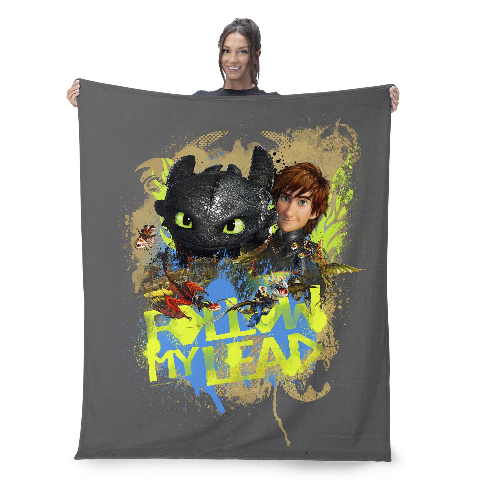 How to Train Your Dragon Follow My Lead Silk Touch Sherpa Throw Blanket 50x60 inches, FOLLOW MY LEAD, on-hover image number 1