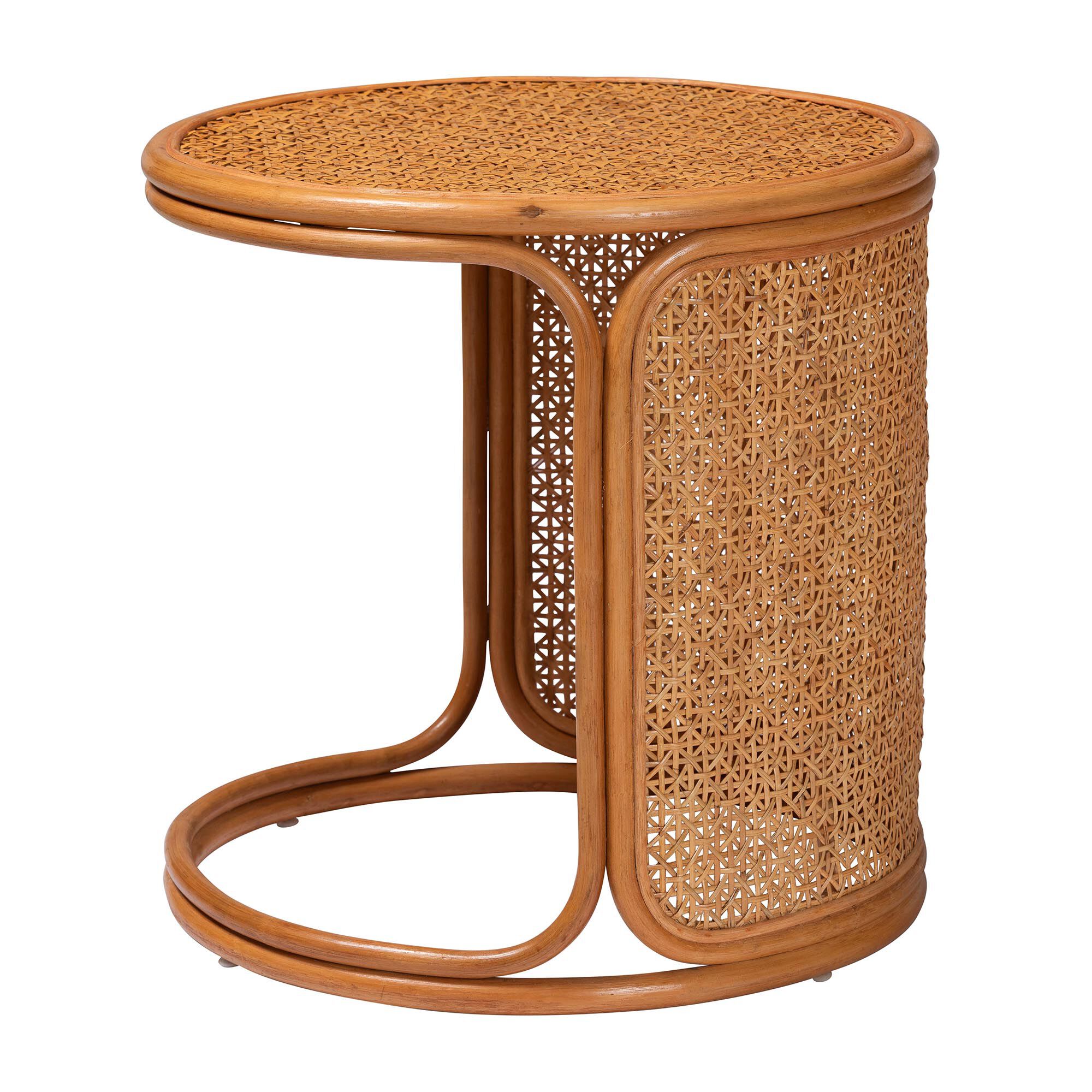 Eldon Bohemian Honey Rattan Large End Table, HONEY, alternate image number 2