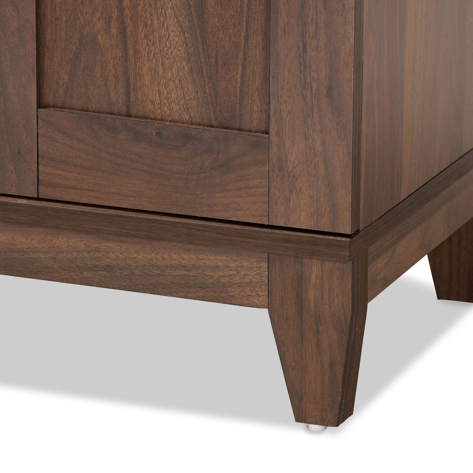 Nissa Modern and Contemporary Walnut Brown Finished Wood 2-Door Shoe Storage Cabinet, WALNUT BROWN, alternate image number 6