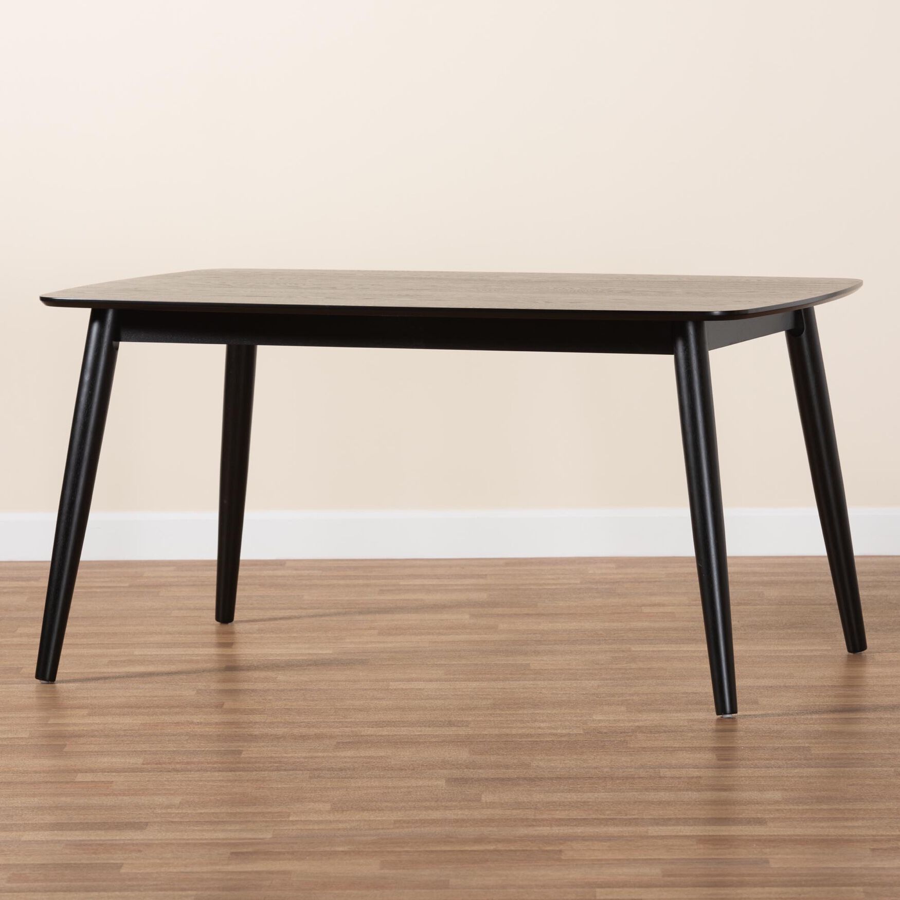 Flora Mid-Century Modern Black Finished Wood Dining Table, , alternate image number 23