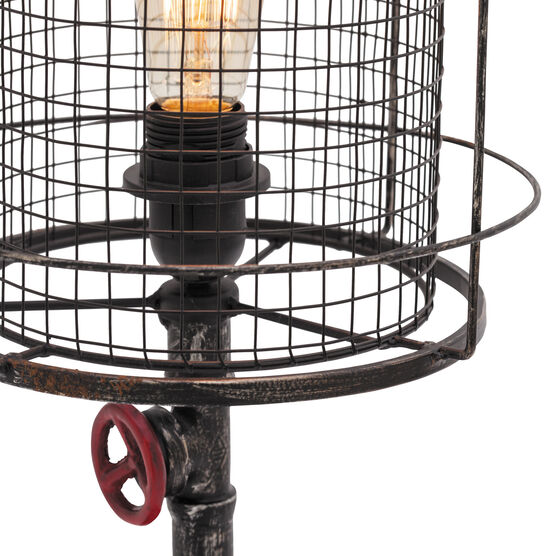 Set Of 2 Red Metal Industrial Accent Lamp, , alternate image number null