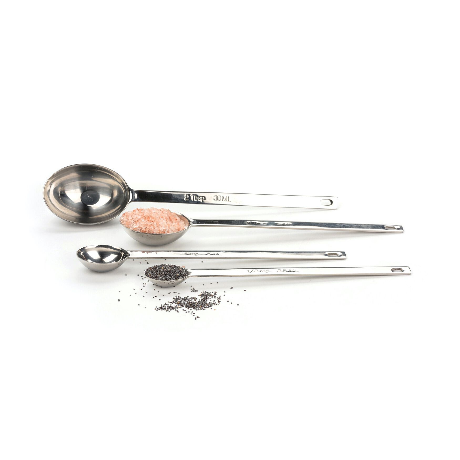 Long Handle Stainless Steel Measuring Spoon, Set 4, , alternate image number 5