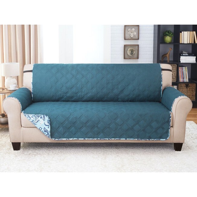 Printed Reversible Quilted Sofa Protector, , alternate image number null