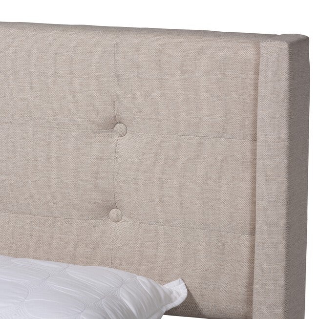 Casol Mid-Century Modern Transitional Upholstered Platform Bed, , on-hover image number 1
