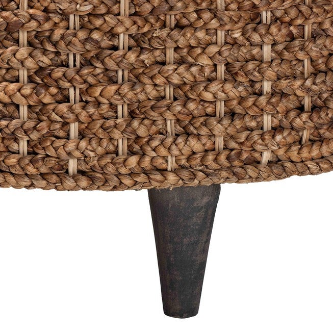 Bailey Handwoven Seagrass Storage Ottoman, Round, NATURAL BROWN, alternate image number null