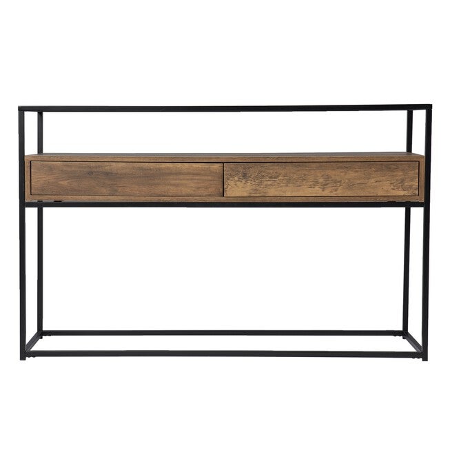 Olivern Glass Top Console Table W Storage, , on-hover image number 1
