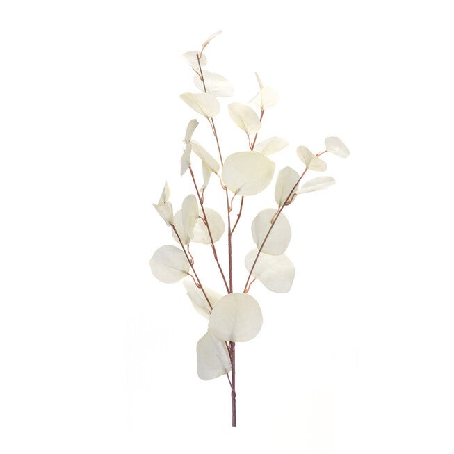 Silver Dollar Eucalyptus Leaf Spray (Set Of 6), WHITE, hi-res image number 0