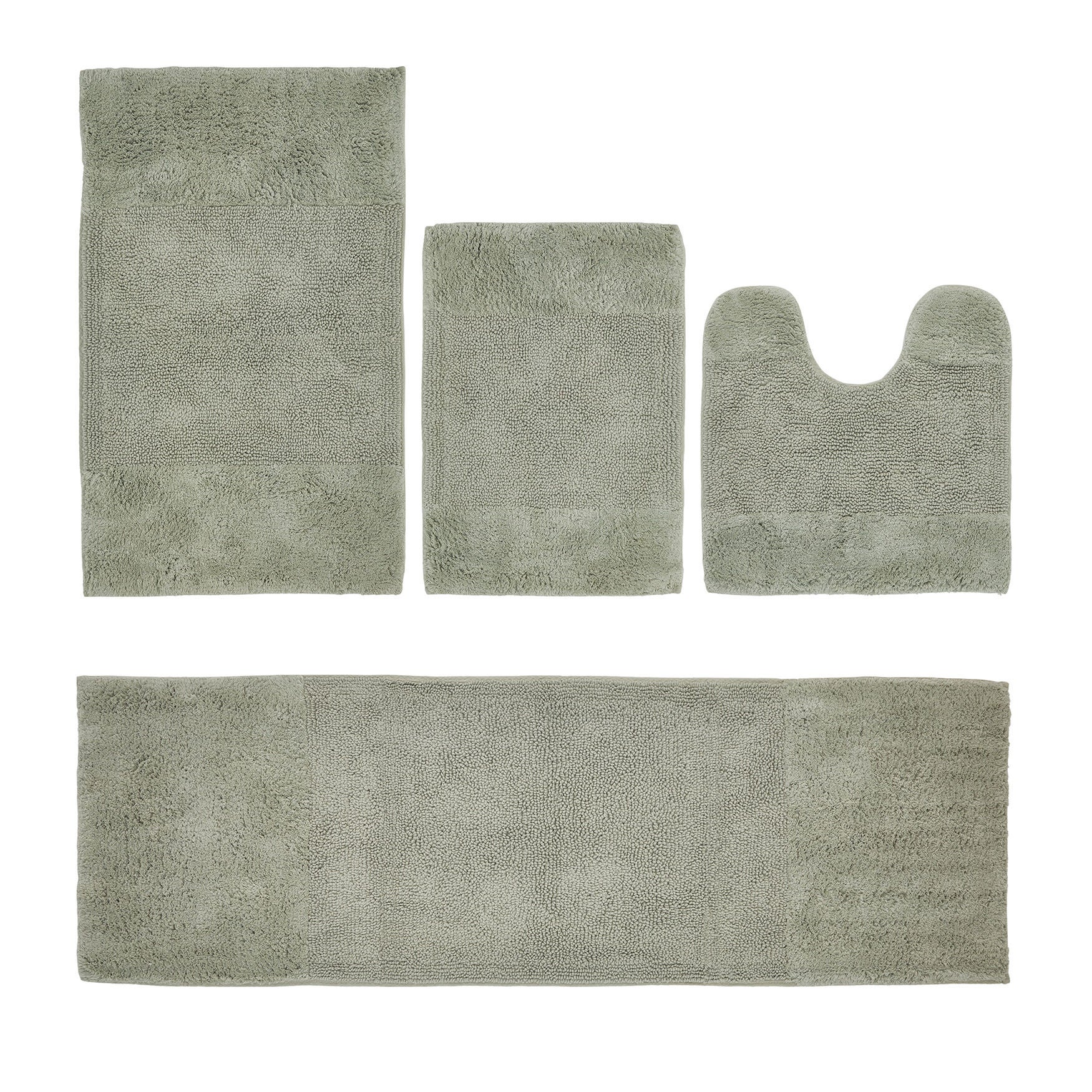Granada Collection 100% Cotton 4 Piece (17 inches X 24 inches | 20 inches X 20 inches | 21 inches X 34 inches | 20 inches X 60 inches) Bath Rug Set, SAGE, hi-res image number 0