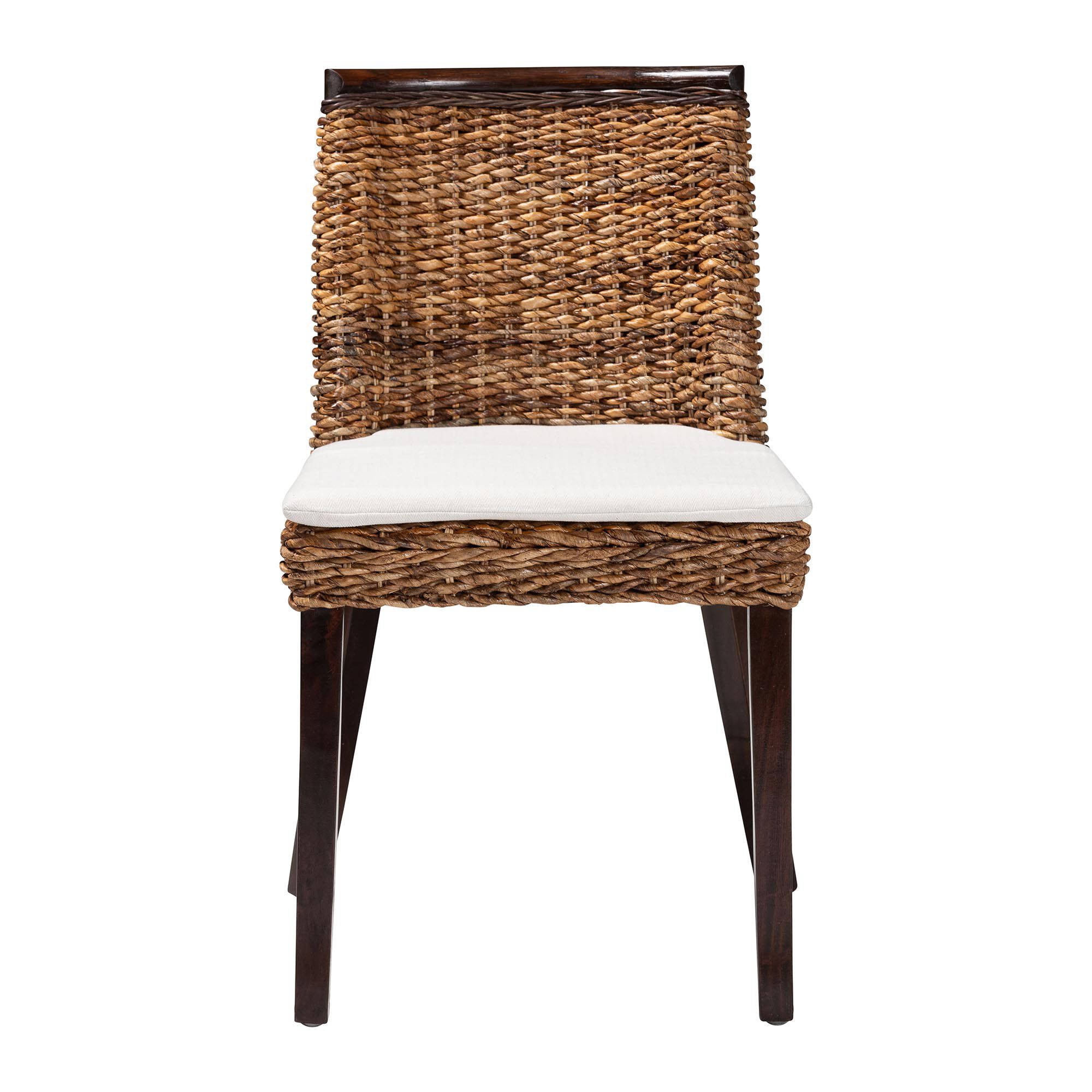 Abbas Bohemian Seagrass and Dark Brown Wood Dining Chair, NATURAL BROWN, alternate image number 2