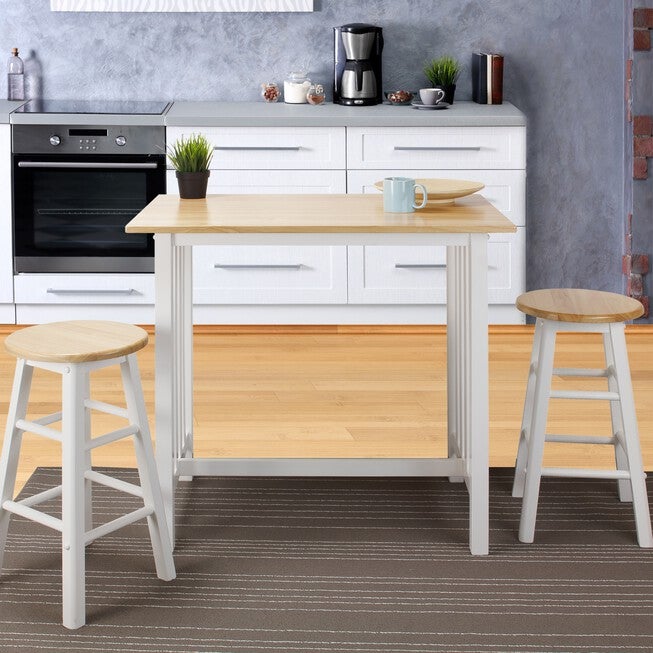 3pcs Breakfast Set made with Solid Wood-White, , alternate image number null
