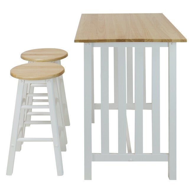 3pcs Breakfast Set made with Solid Wood-White, , on-hover image number null