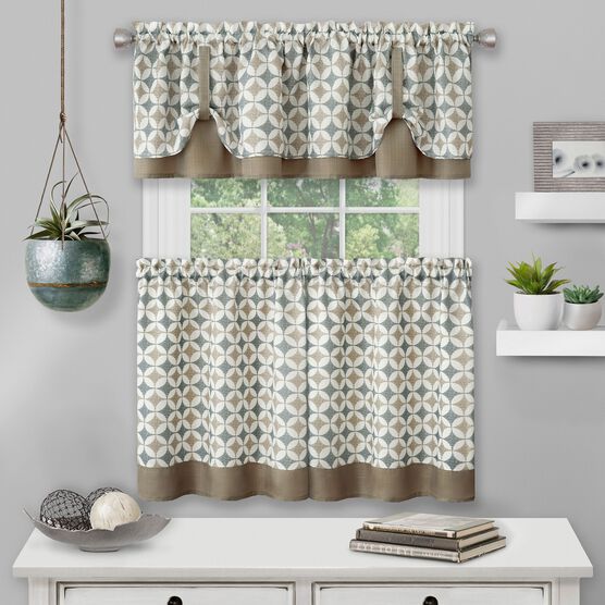 Callie Window Curtain Tier Pair and Valance Set - 58x24, , alternate image number null