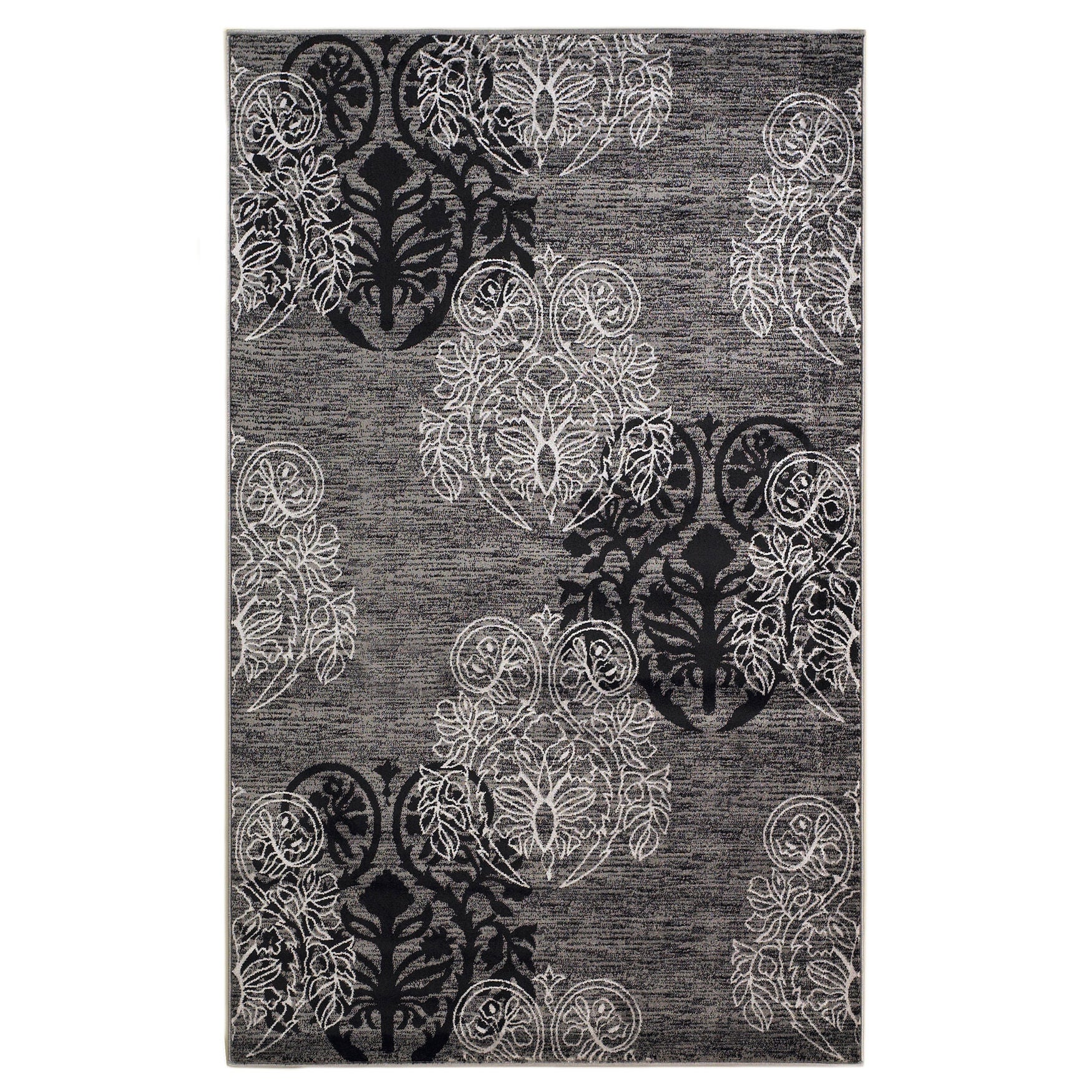 Milan Black/Grey 2'X3' Area Rug, BLACK GREY, hi-res image number 0