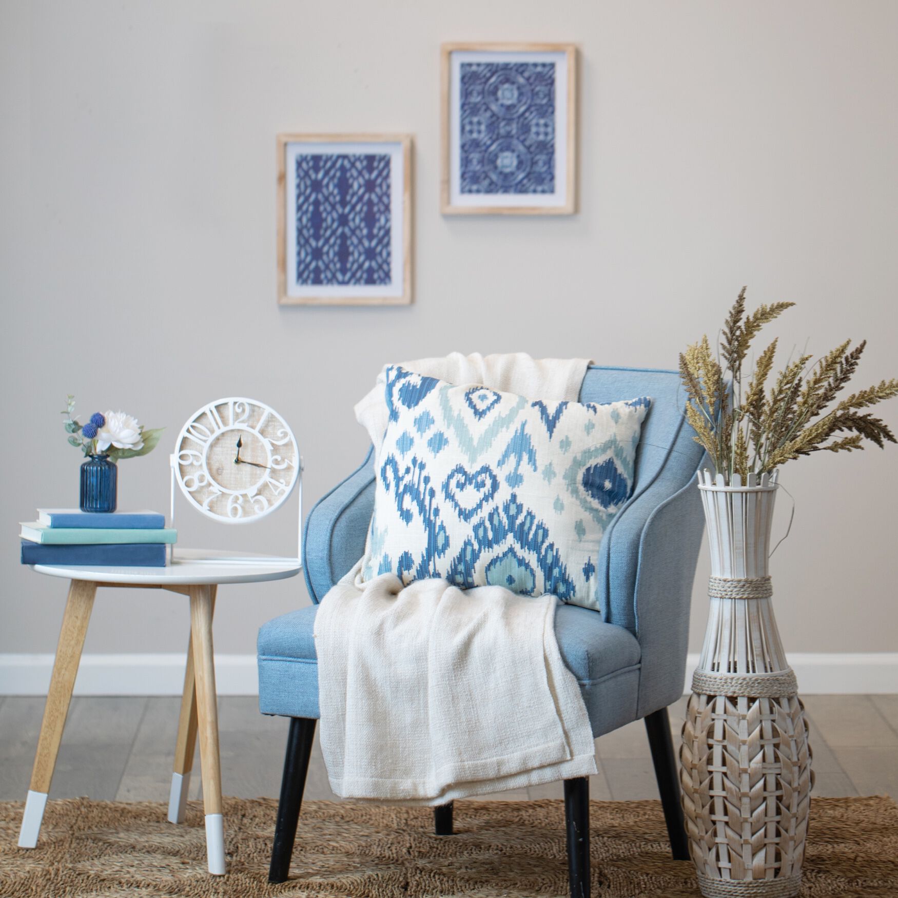 Dominick Wood and Metal White Table Clock, , alternate image number 1