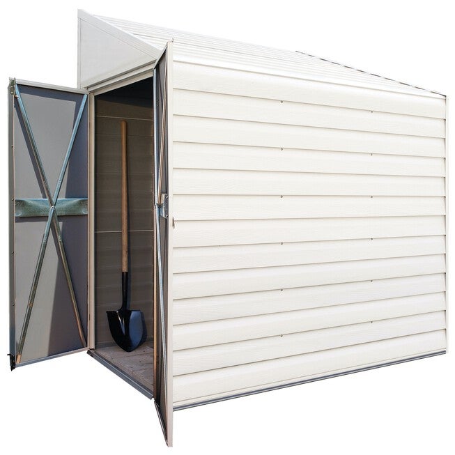 Yardsaver 4 x 7 ft. Steel Storage Shed Pent Roof Eggshell, EGGSHELL, hi-res image number null