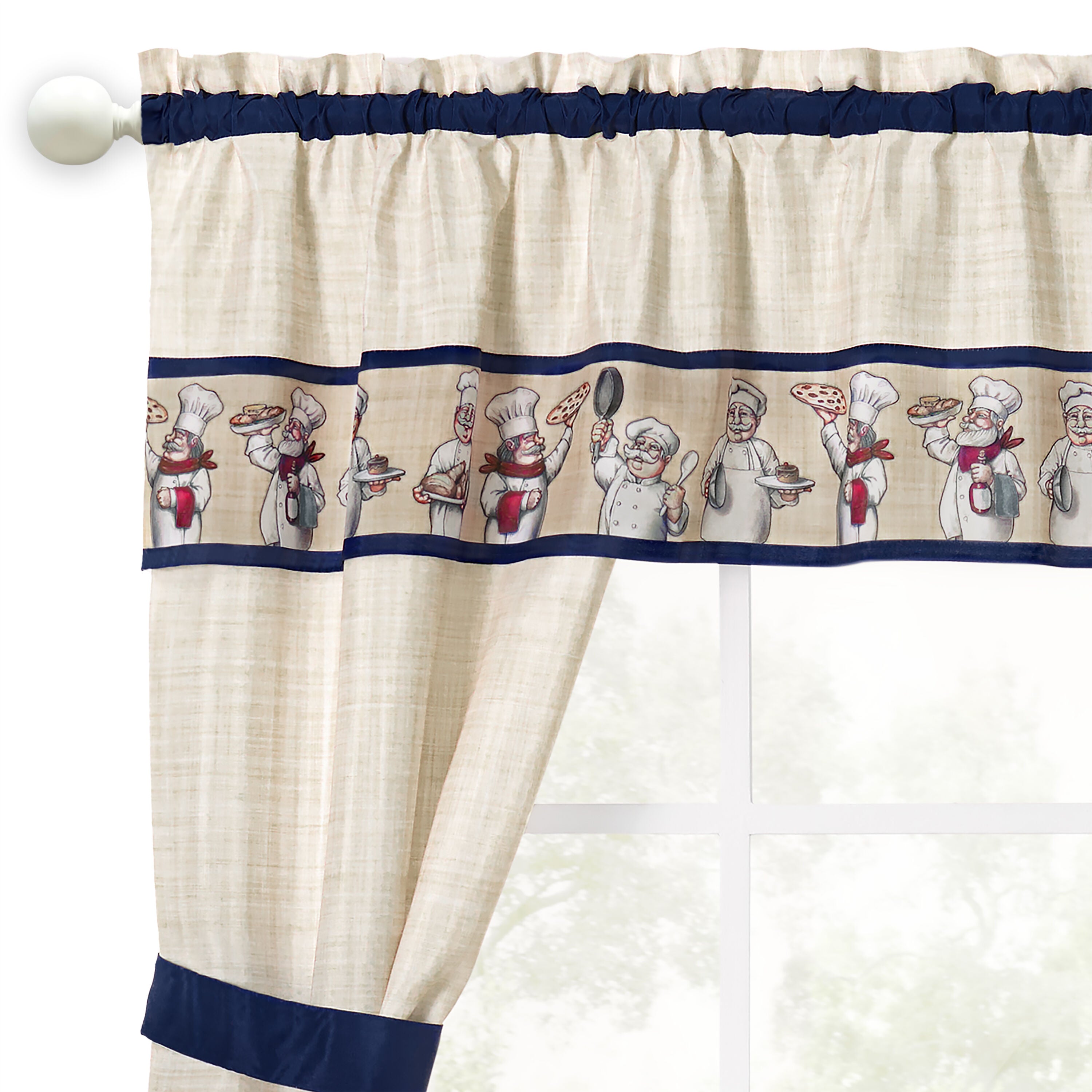 Bon Appetit - Printed Cottage Window Curtain Set, MULTI, alternate image number 2