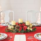 Pre-Decorated Candle Holder Centerpiece, RED, hi-res image number null