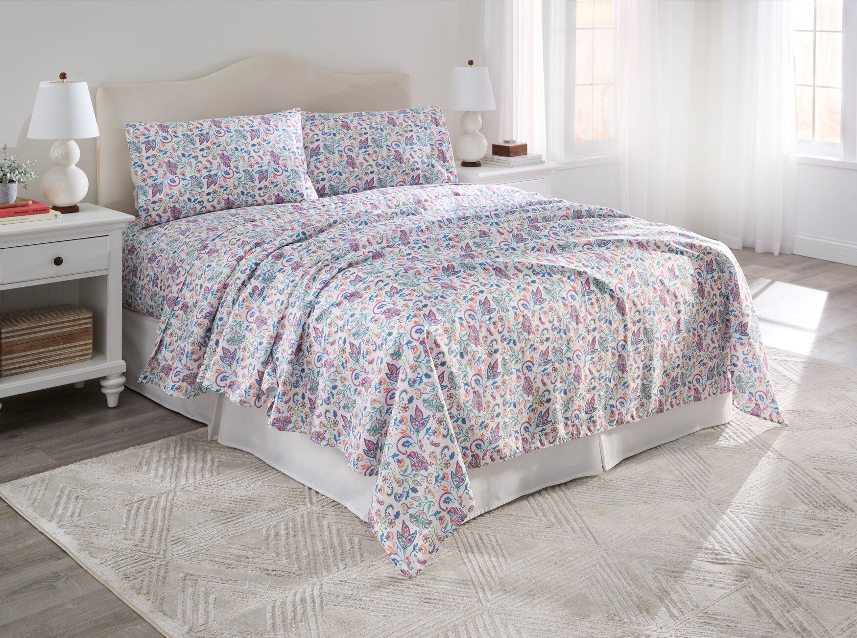 BH Studio Microfiber Printed Sheet Set, MULTI FLORAL, hi-res image number 0