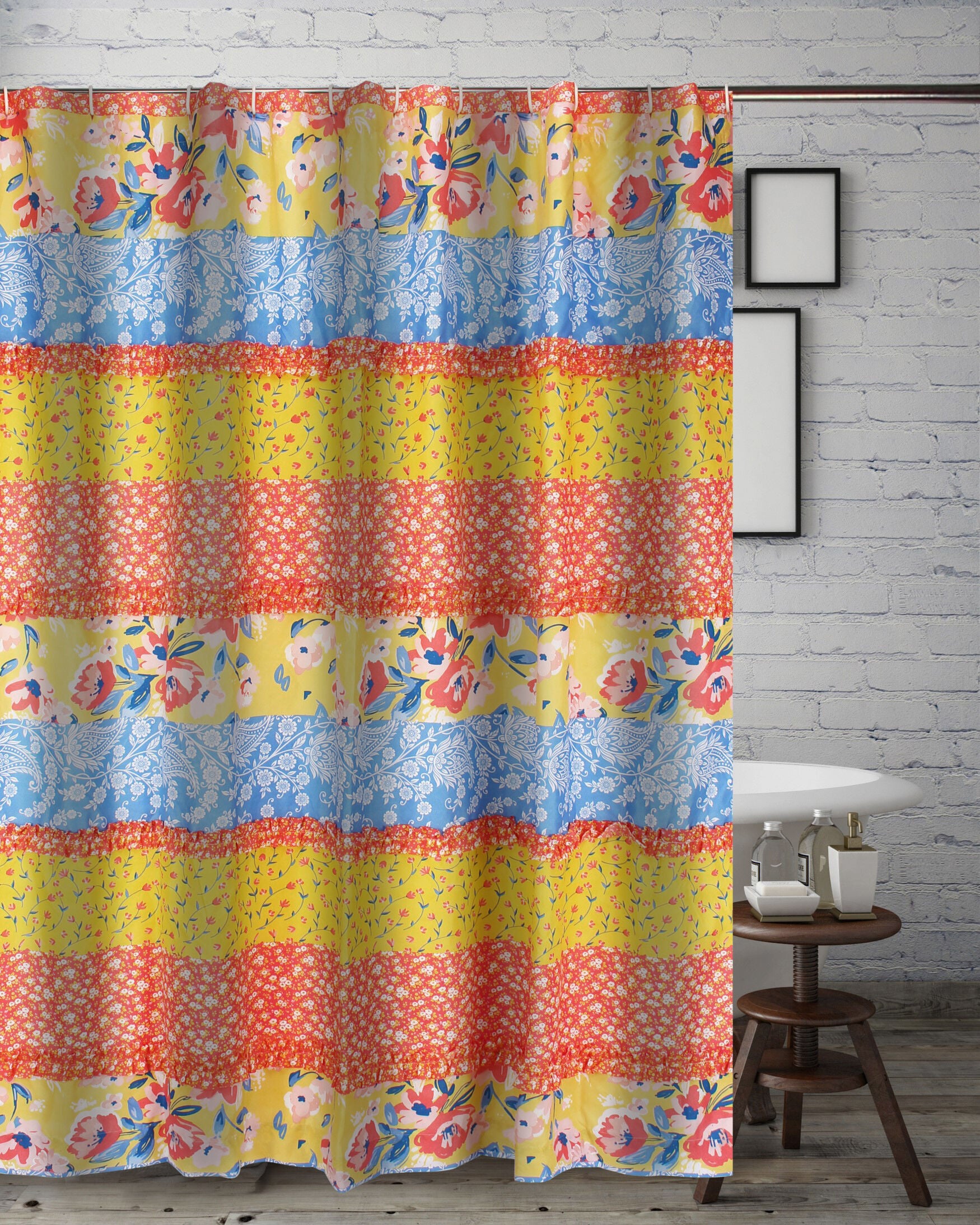 Skylar Bath and Shower Curtain, CALICO, hi-res image number 0