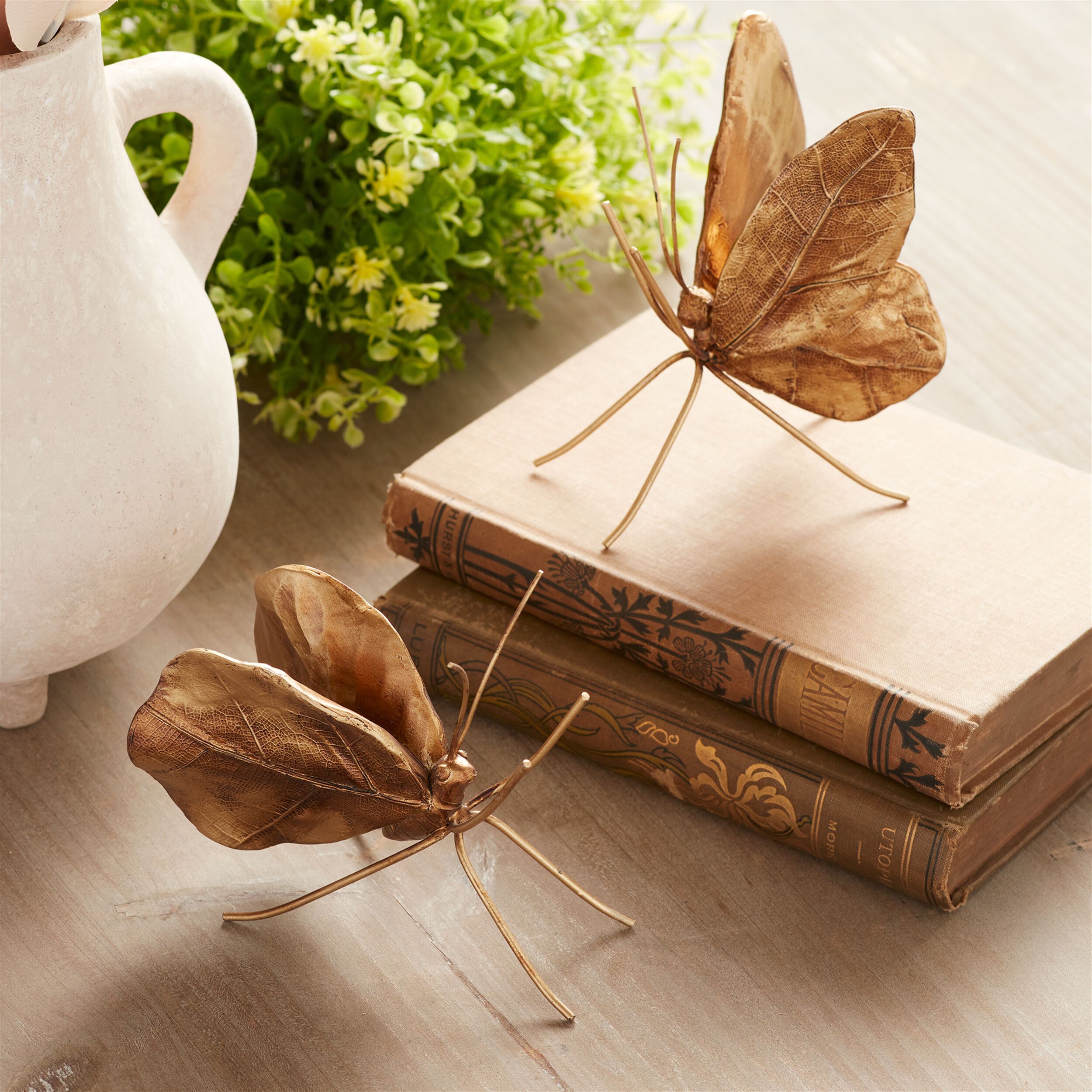 Leaf Butterfly Shelf Sitter (Set of 2), GOLD, alternate image number 3