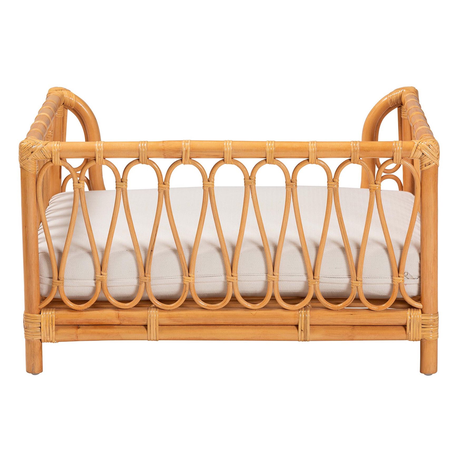 Kierra Bohemian Honey Rattan Pet Bed, , alternate image number 3