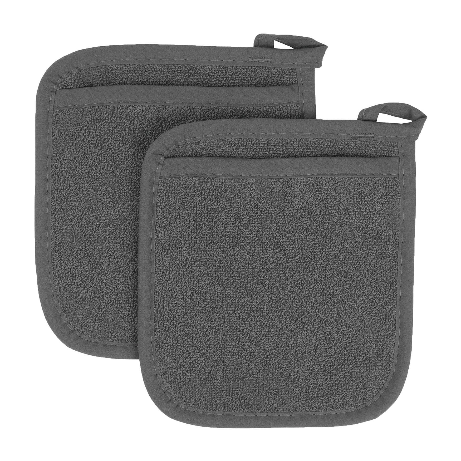Royale Collection Pot Holder Pocket Mitts, Set Of 2 Pot Holder, GRAPHITE, hi-res image number 0
