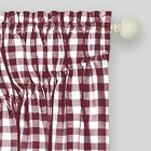 Buffalo Check Gathered Swag Window Curtain Pair, , alternate image number null