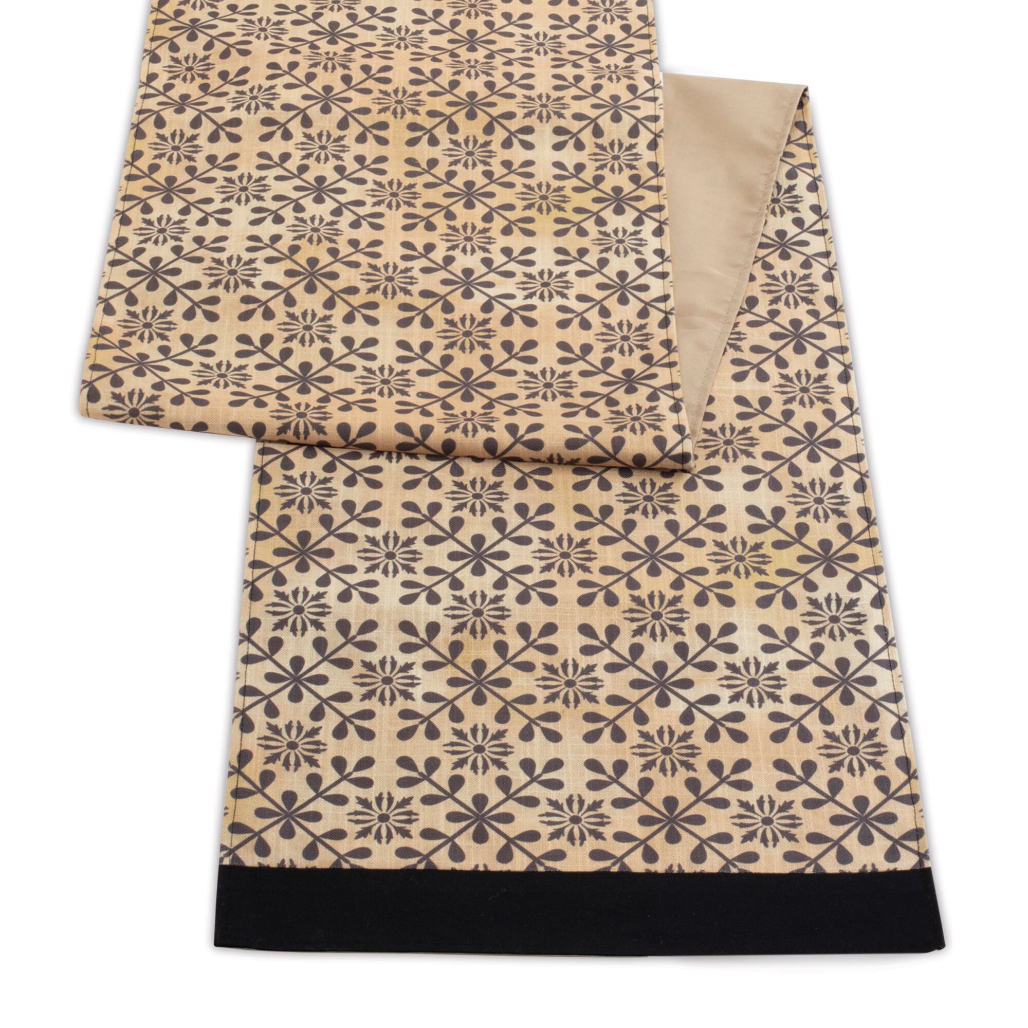 Table Runner (Set of 2) 14 inchesW x 72 inchesL Polyester, GOLD/BLACK, alternate image number 3