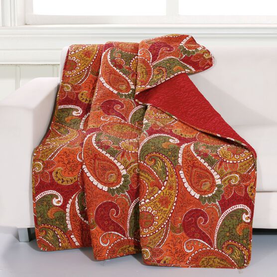 Tivoli Quilted Throw Blanket, CINNAMON, hi-res image number null