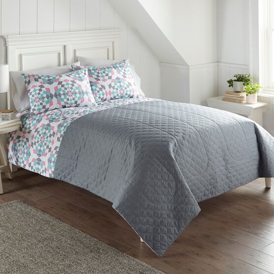 Seersucker Geo Design 6-in-1 Quilt Set, , alternate image number null