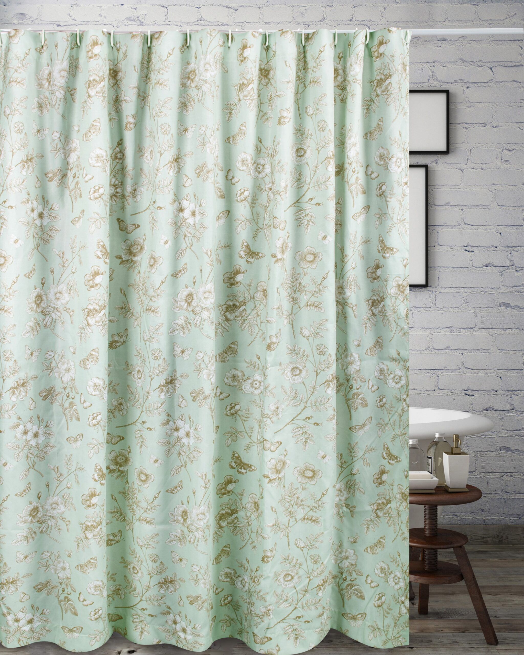 Greenland Home Fashions™ Olivia Bath and Shower Curtain, MINT, hi-res image number 0