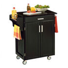 Black Finish Create a Cart with Black Granite Top , BLACK BLACK, hi-res image number null