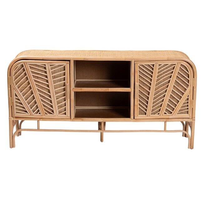Carabella Bohemian Natural Rattan 2-Door Storage Cabinet, , alternate image number null