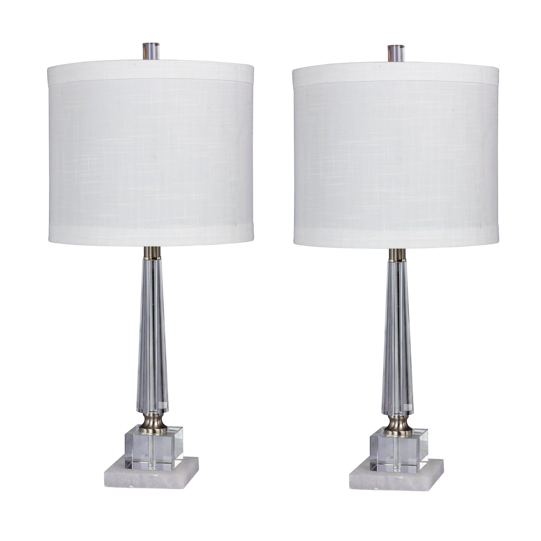 26 inches Clear Crystal & Marble Table Lamp, , on-hover image number 1