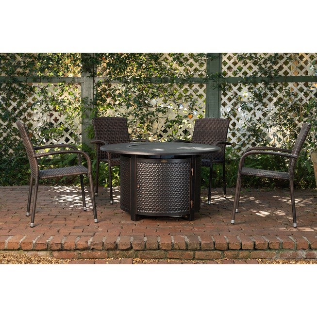 Walkers Round Hammered Aluminum LPG Fire Pit, , alternate image number null