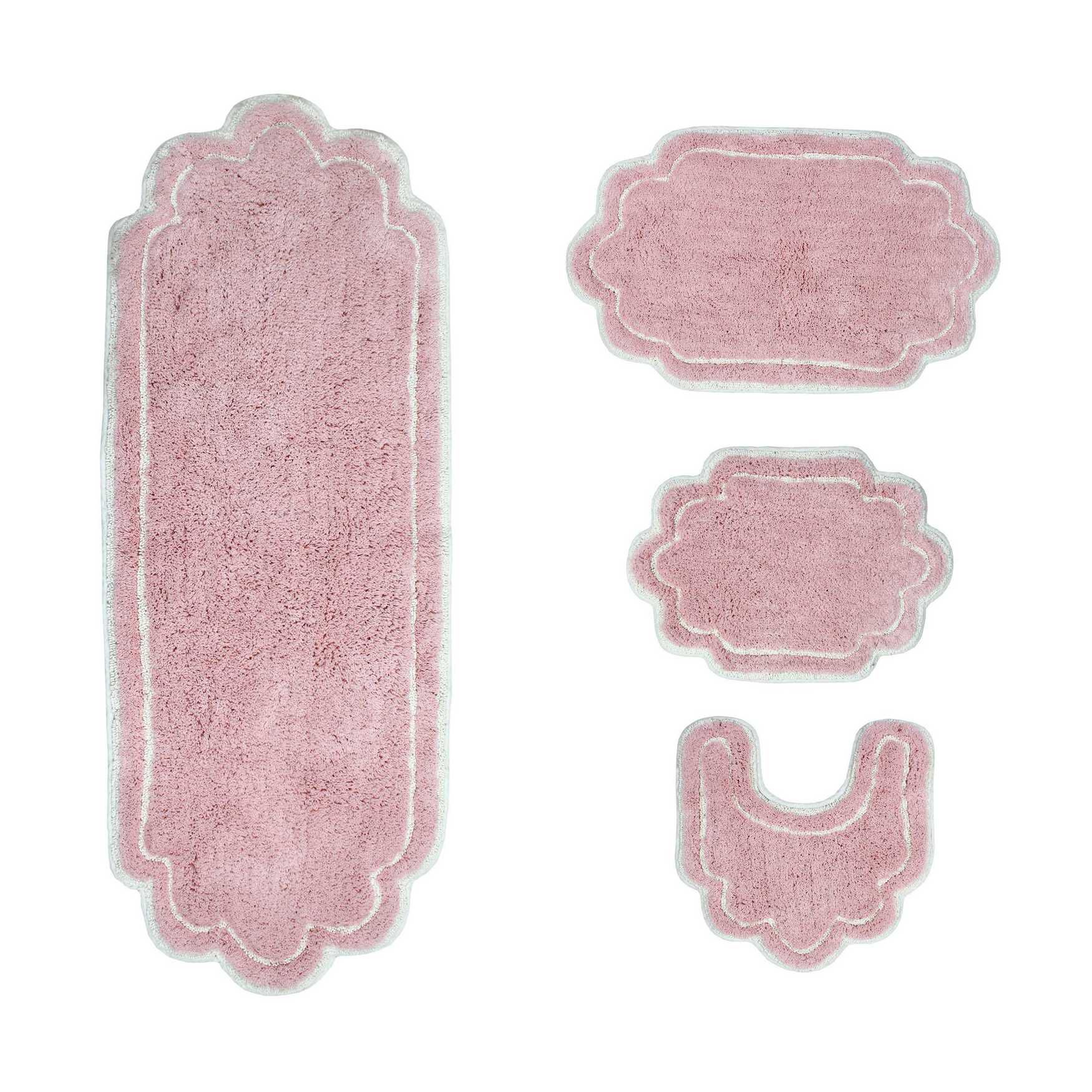 Allure 4 Piece Set Bath Rug Collection, PINK, hi-res image number 0