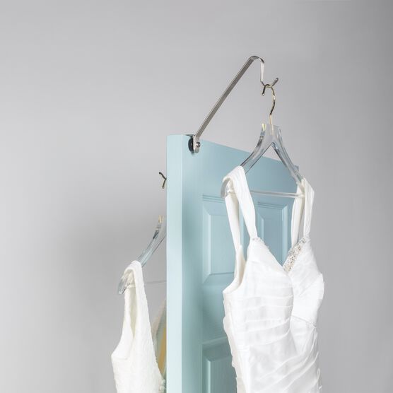 Over the Door Long Gown & Wedding Dress Hanger Hook, CHROME, hi-res image number null