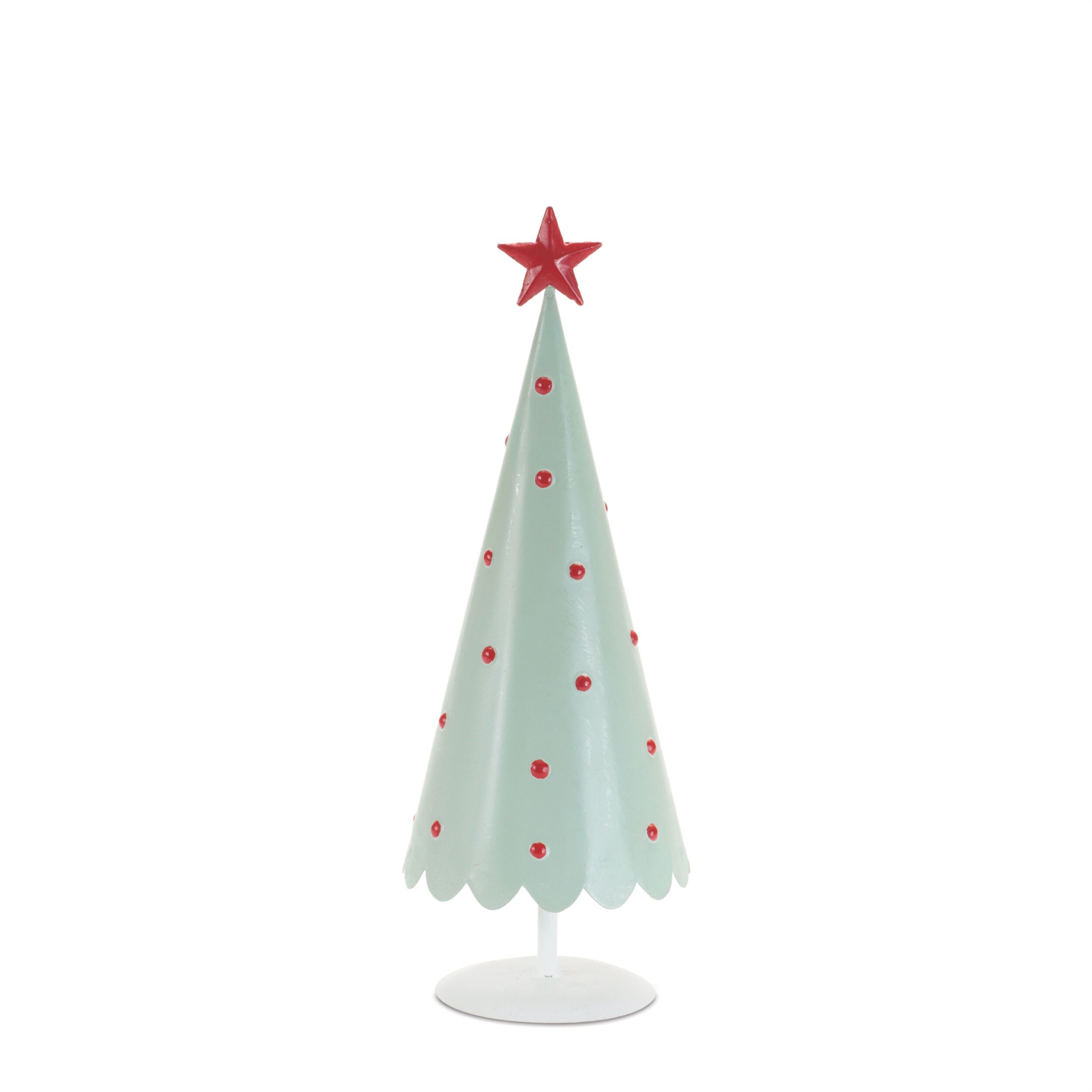 Metal Christmas Tree with Red Star (Set of 2), MINT RED, alternate image number 4