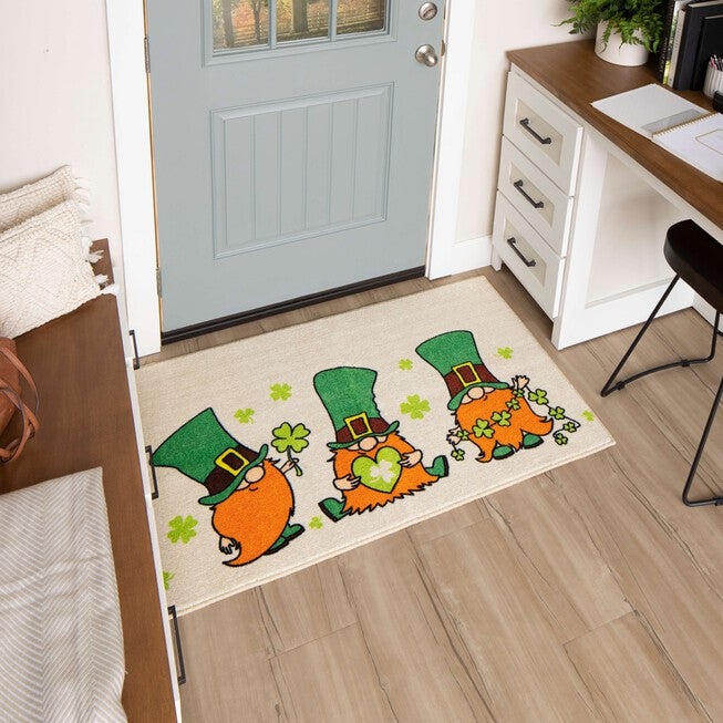 Leprechaun Clover Green Kitchen Rug, , alternate image number 6