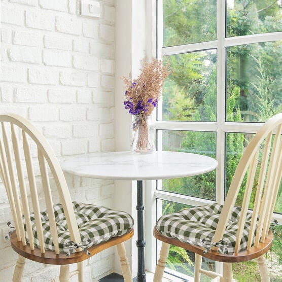 Buffalo Check Tufted Chair Seat Cushions Set of Two, , alternate image number null