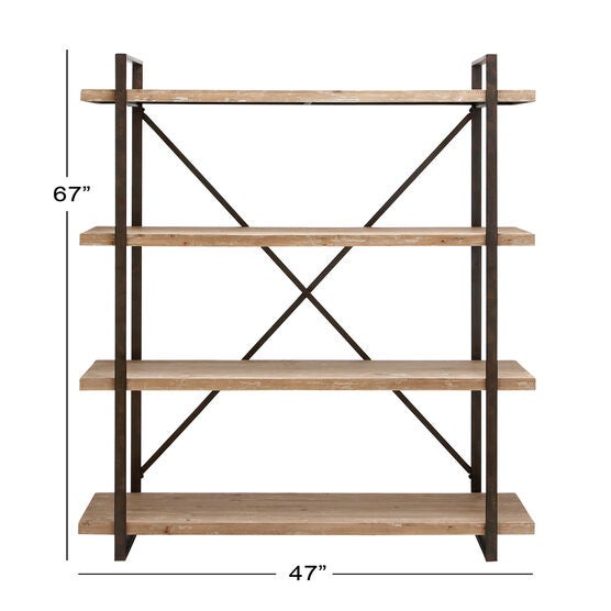 Brown Wood Industrial Shelving Unit, 67 " x 47 " x 14 ", , alternate image number null