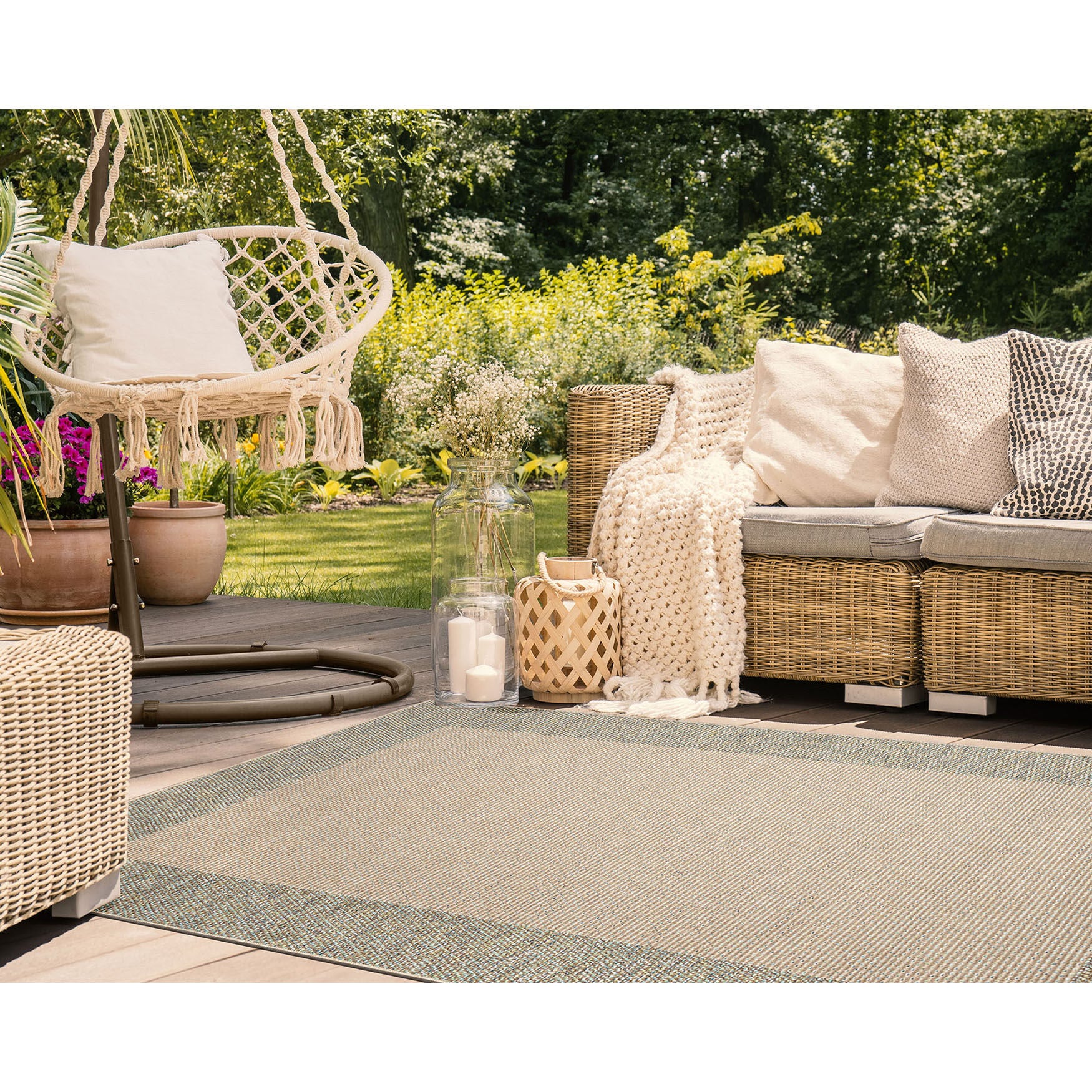 Roma Border Indoor/Outdoor Area Rug Cool, , alternate image number 5