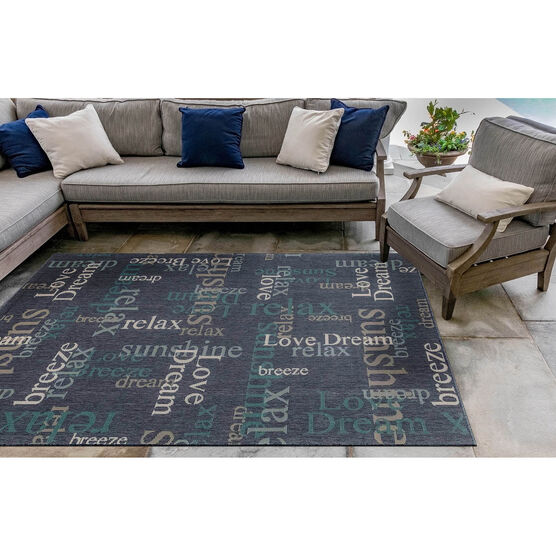 Liora Manne Riviera Happy Words Indoor/Outdoor Rug, , on-hover image number null