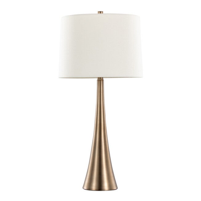 Diana 29.5 inches Metal Table Lamp - Set Of 2, MATTE GOLD WHITE, hi-res image number null