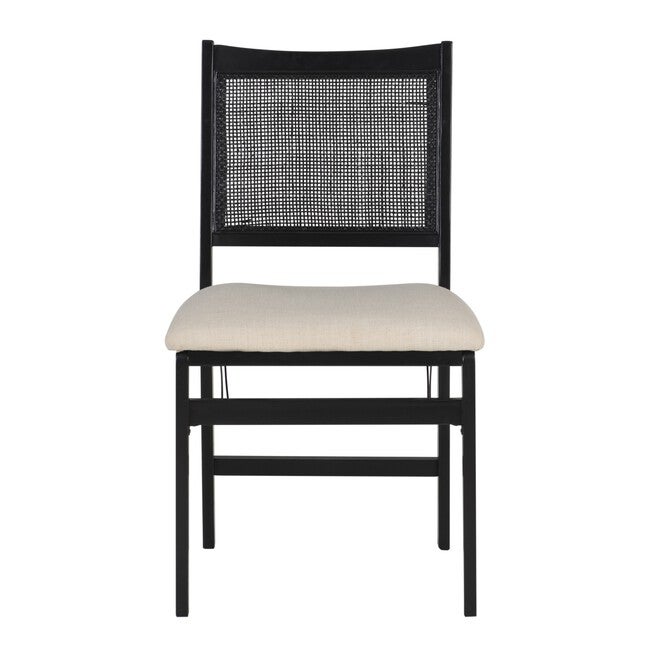 Beaux Cane Back Black Folding Chair Folding Dining Chairs, BLACK, hi-res image number 0