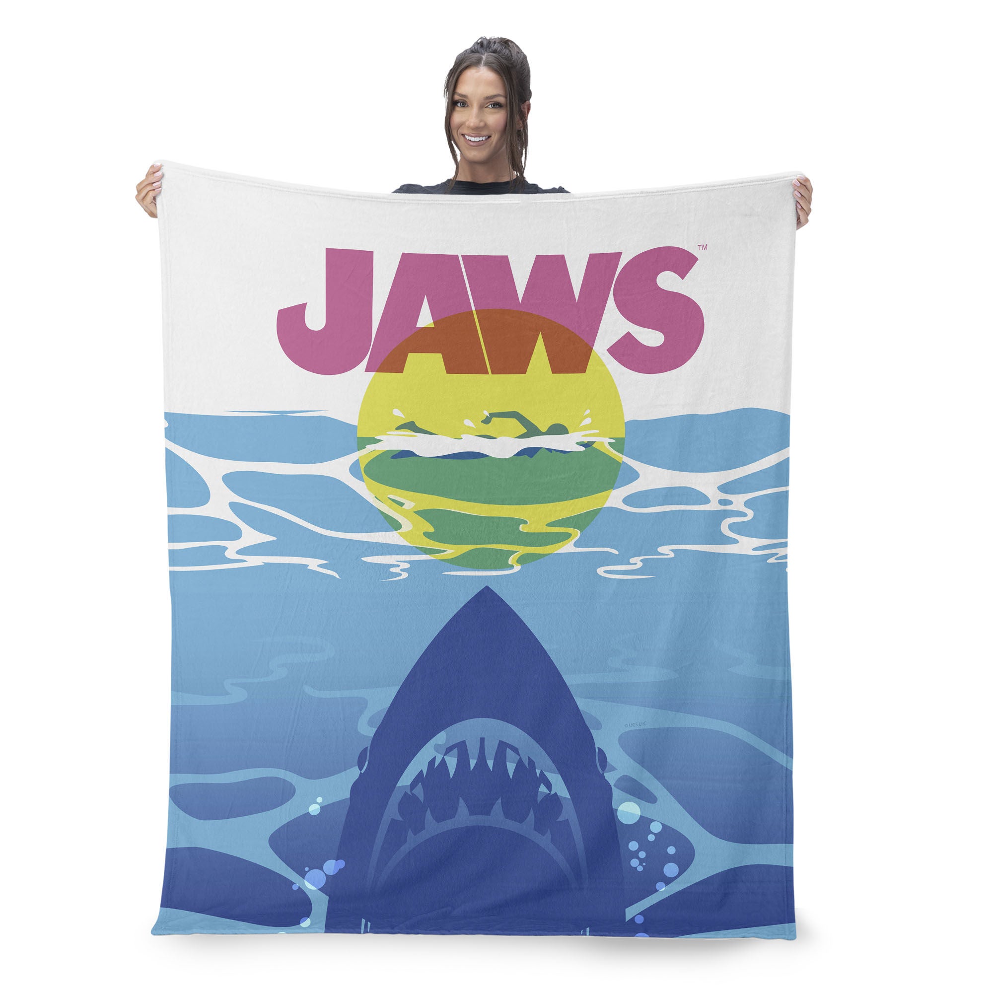 Jaws Silk Touch Throw Blanket 40x50 inches, POSTER, on-hover image number 1