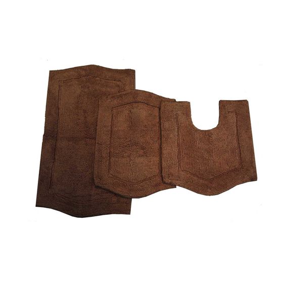 Waterford 3-Piece Set Bath Rug Collection, CHOCOLATE, hi-res image number null