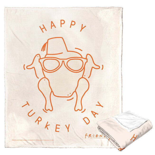 Wb Friends Happy Turkey Day Silk Touch Throw Blanket, O, hi-res image number 0