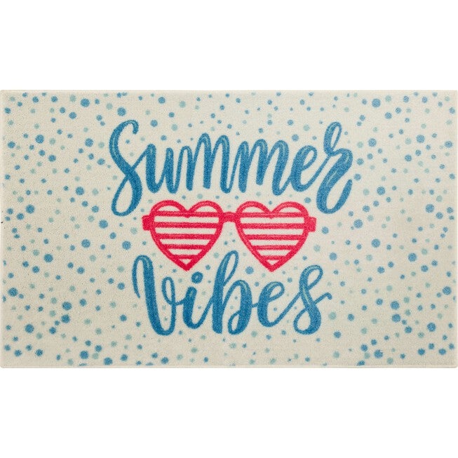 Summer Vibes Blue Kitchen Rug, BLUE, hi-res image number 0