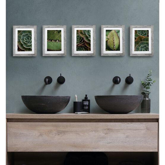 5X 7 Picture Frame W-Mat/8 X 10 Without Mat -Rustic Grey - 5 Units, , on-hover image number null